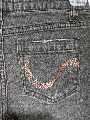 FADED GLORY Girl's Black Adjust Waist Reg Fit Straight Leg Stretch Jeans size 12 - Picture 10 of 10