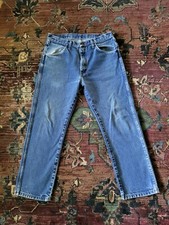 Vtg Rustler Blue Jeans Mens Tag 36x 30 Faded Hige Straight Denim Fit 33 X 28.5