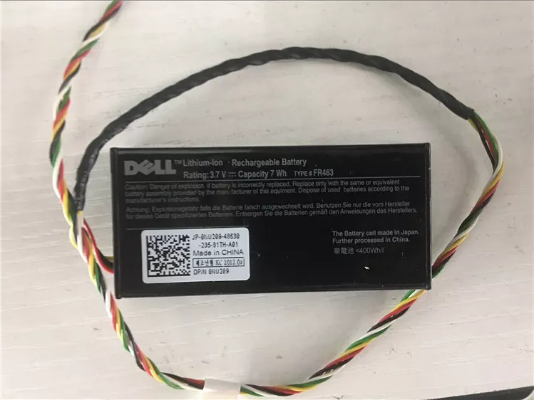 Genuine DELL FR463 Battery 0NU209 NU209 3.7V+Cable for H700 PERC 5i 6i
