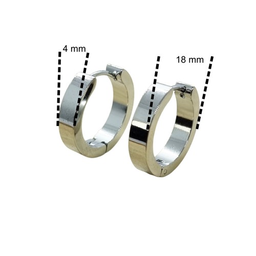 Pendientes de Aro Modelo Pirata Hombre Acero Inoxidable Círculos Suelto Plata - Imagen 13 de 14