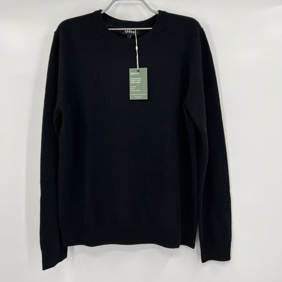 Women's black crew neck cashmere cheap sweater