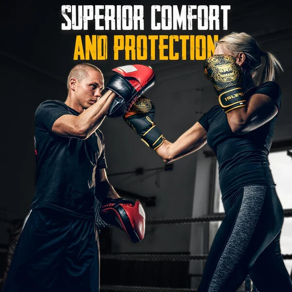 EVO Maya Leather GEL Boxing Gloves MMA Punch Bag Sparring