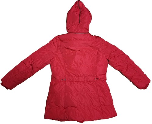 (No brand) Duck Down Quilted Jacket Womens L Performance Red Faux Fur Lined Hood - Picture 12 of 12