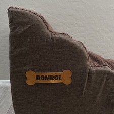 Romrol Dog Stairs Ramp for Beds Couches, Extra Wide Pet Steps with 4-Step Brown