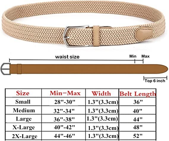 2 Stück Herren Ratschengürtel - Elastischer Nylon Gürtel Stufenlos Verstellbar