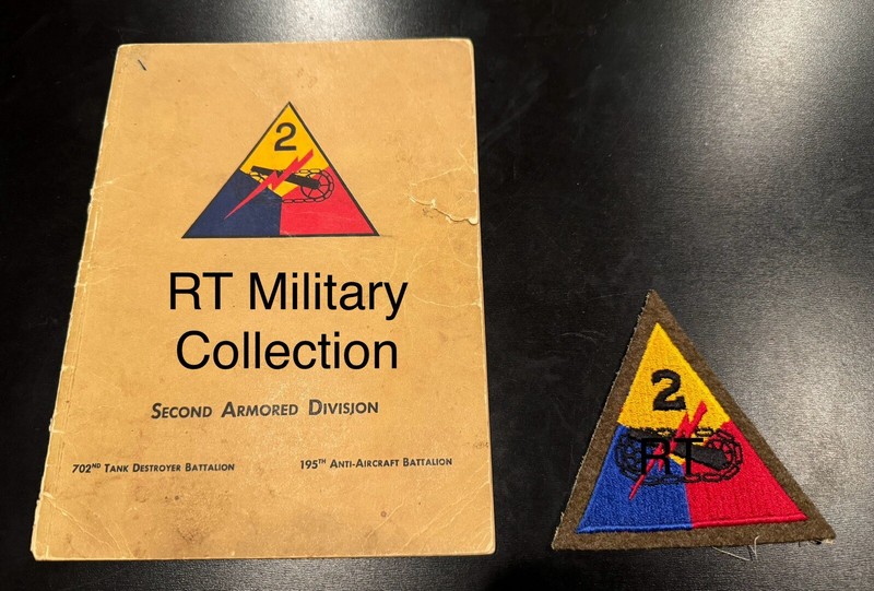 WWII 2nd Armored Division 702nd Tank Destroyer 195th AA Bn Unit History W/ Patch