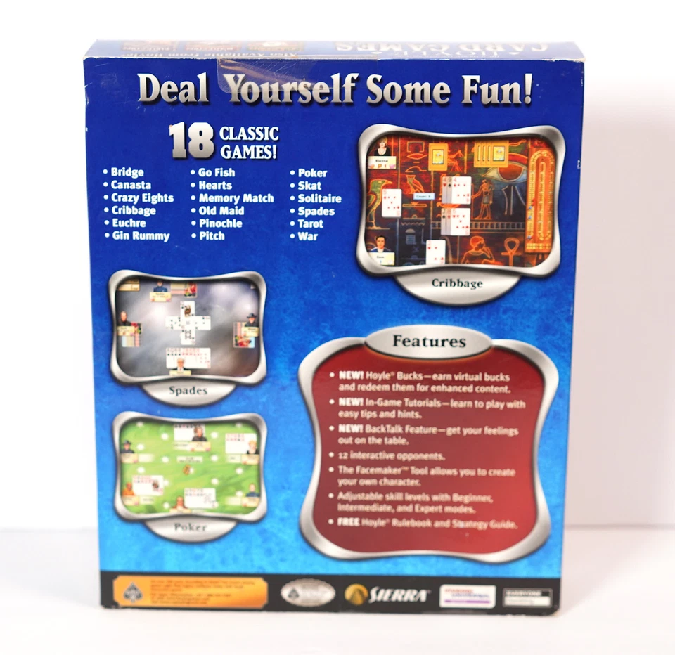 Sierra Hoyle Juegos de Cartas 18 COLECCIÓN 2003 PC Windows Gin Poker Novia Solitario Foto 2 de 4
