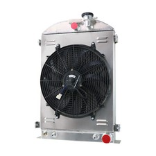 4 Row Radiator Shroud Fan For 1935-1936 Ford Model Chevy V8 Engine Swap 28 4 Row Radiator Shroud Fan For 1935-1936 Ford Model Chevy V8 Engine Swap 28