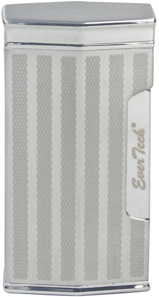 Evertech Lighter Ever Tech Quad Flame Cigar Torch Lighter with Cigar Punch Cutter Silver ...
