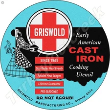 Griswold Early American Cast Iron 11.75" Round Metal Sign