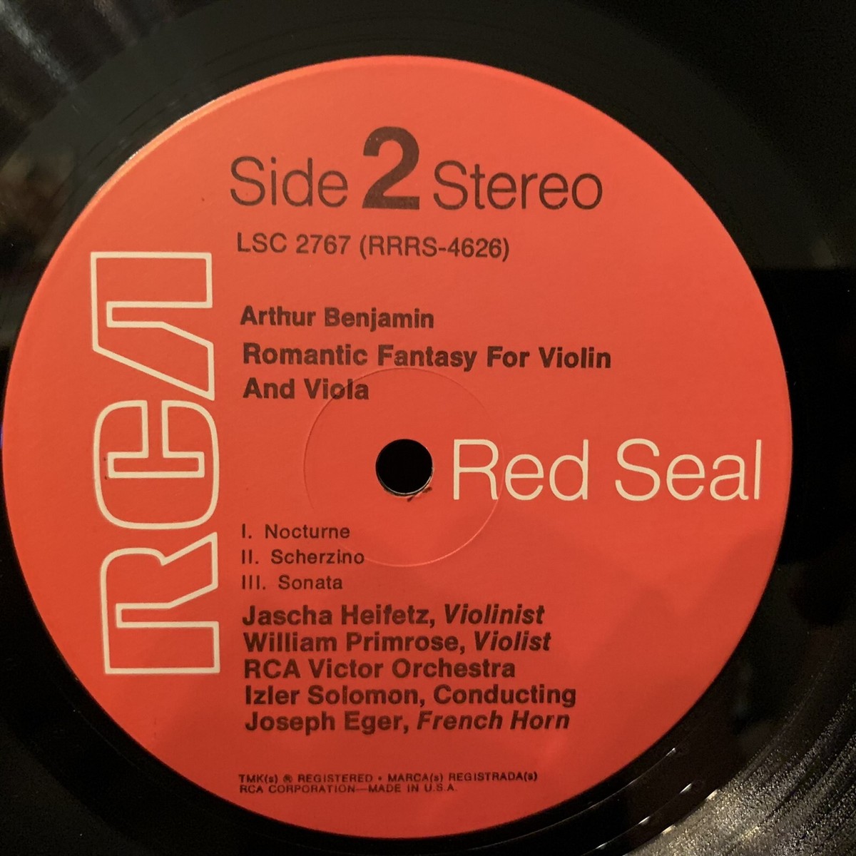 JASCHA HEIFETZ violin - PRIMROSE viola - ROZSA & BENJAMIN