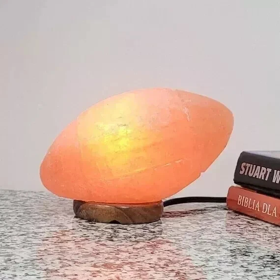 喜马拉雅盐灯橄榄球形状 8 磅空气净化器大号夜灯办公室装饰 — 第 4/4 张图片