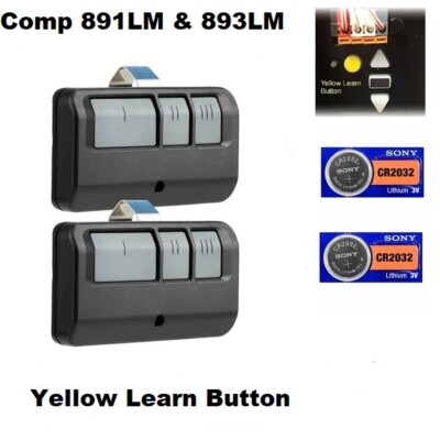 2 For Chamberlain LiftMaster Garage Door Opener Remote 893LM 953EV-P2 Learn