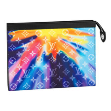 Louis Vuitton Pochette Voyage Toiletry Pouch Monogram Sunset Dye Logo Clutch Bag