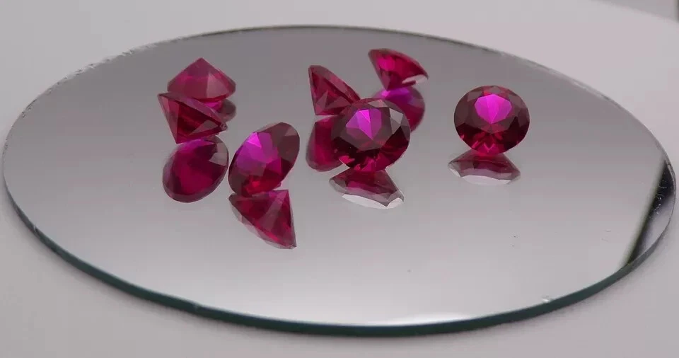 Lab Created Ruby 5 MM Round for Perfect Stone for making Jewellery - Image 3 of 4