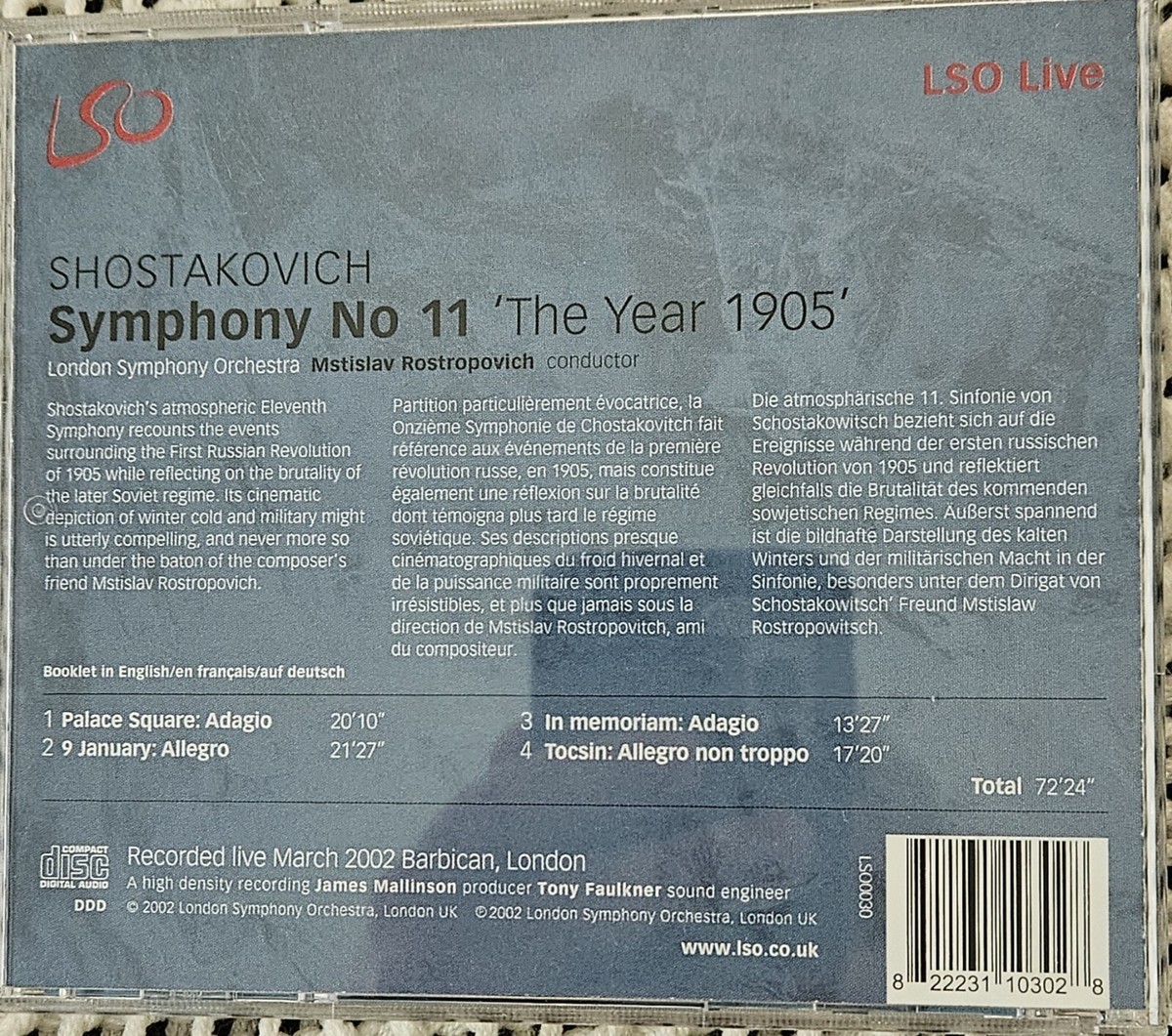 Shostakovich: Symphony No. 11 'The Year 1905' (2002, LSO LSO030