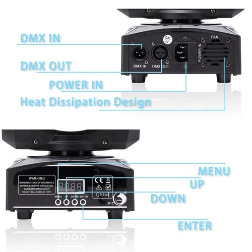 2 piezas 80W LED GOBO RGBW Moving Head luz de escenario DMX512 fiesta concierto iluminación - Imagen 13 de 19