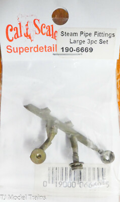Cal-Scale HO #6669 Steam Pipe Fittings Large (Brass Casting) Large 3pc Set 