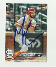 St. Louis Cardinals MATT CARPENTER  Signed 2018 Topps Card #652