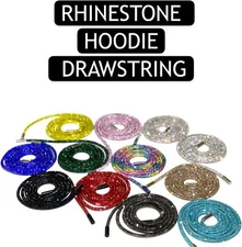 Bling Crystal HOODIE RHINESTONE String Rope replace Sweatshirt Drawstring Shorts