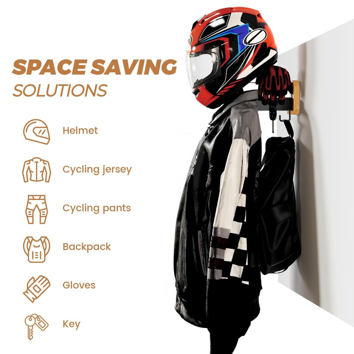 Motorrad-Helmhalterung Made In Germany – Unsichtbare Wandhalterung, Bis 5 Kg, Inkl. Montagematerial