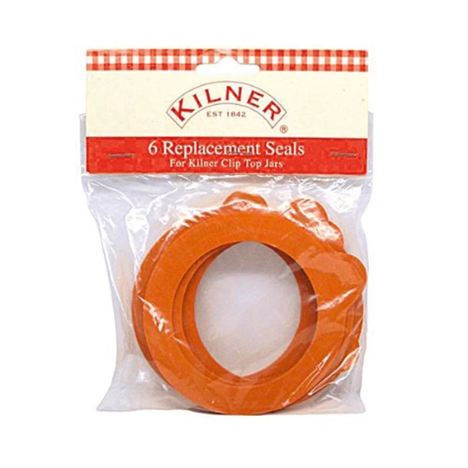 Kilner Clip Top Jar Replacement Seals Pack Of 6 Fits 0.5L to 2L Jars, Preserves