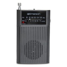 Portable AM/FM Radio w/ Built-In Speaker Gray Compact Radio