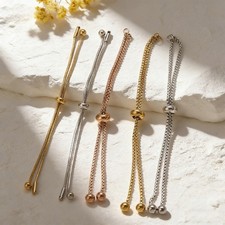 Pack Of 3 Adjustable DIY Extension Chains For Jewelry Making Stainless Steel
