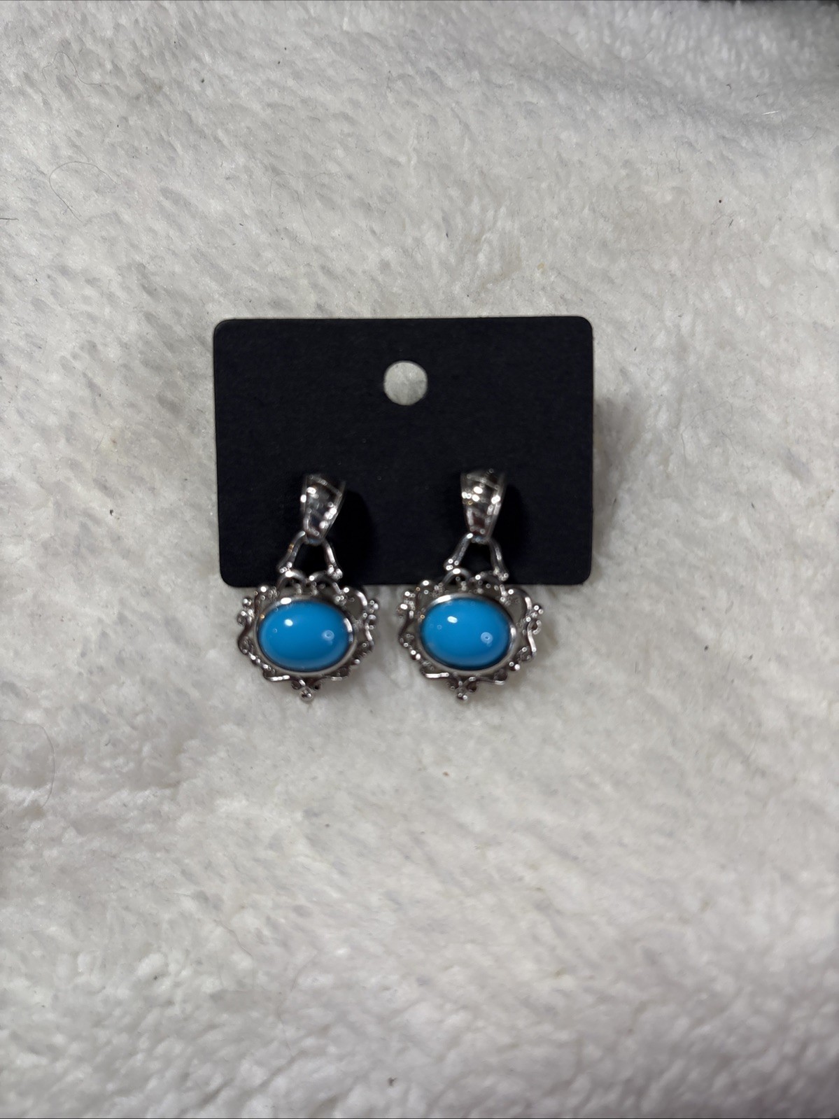 Turquoise Gemstone Solid 925 Sterling Silver Earr… - image 2