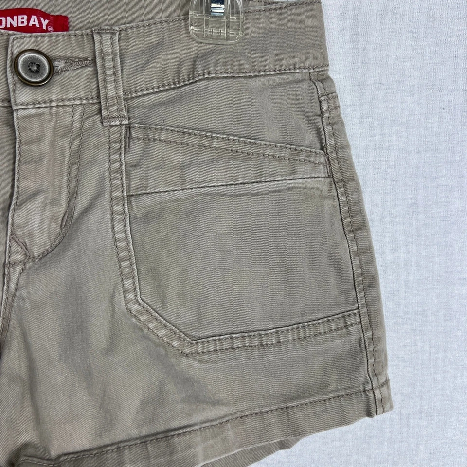 Vintage Union Bay Shorts Juniors Y2K Low Rise Micro Mini Khaki Grunge Granola - Image 3 of 4