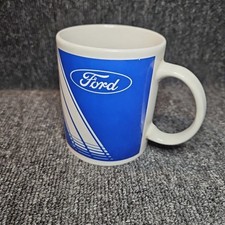 Vintage Ford Motor Company Official Licensed Ceramic Coffee Mug Blue White