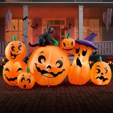 6 FT Long Halloween Inflatable Outdoor Decorations, Pumpkin Blow up Yard Decorat