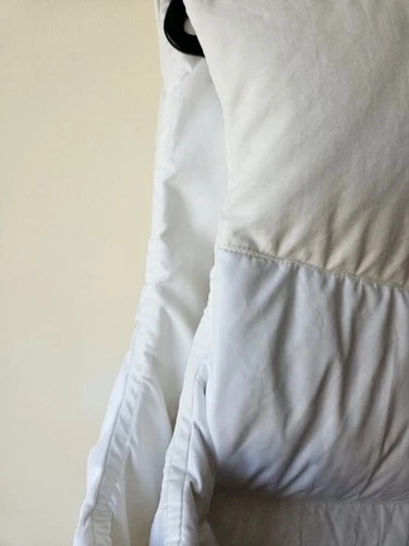 Vintage Nike Allure Down Puffer Vest Women’s XL White Cream Y2K Gilet Hooded image 12