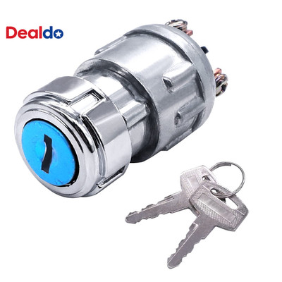 3 Wires Ignition Switch with Key 12V Universal Engine Starter Key Switch Off/On/