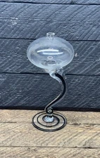Oil Lamp Clear Art Glass. In Great Condition Glass Only. About 9” Tall