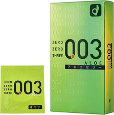 OKAMOTO 003 ZERO ZERO THREE Aloe scent Condoms Ultra Thin 10pc - Ship from CA