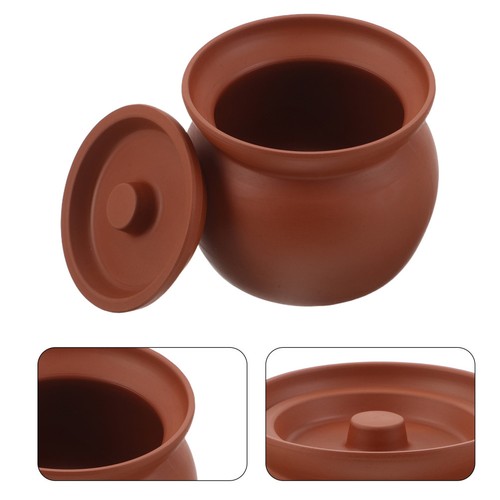 Mini Casseruola Tradizionale Argilla Stufato Pentola Cucina Ceramica Coperchio Stufato - Foto 7 di 12