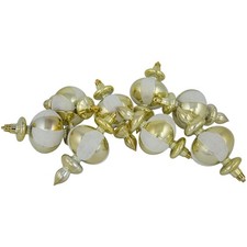 Northlight 8ct Gold Shiny Finish Shatterproof Finial Christmas Ornaments, 6"