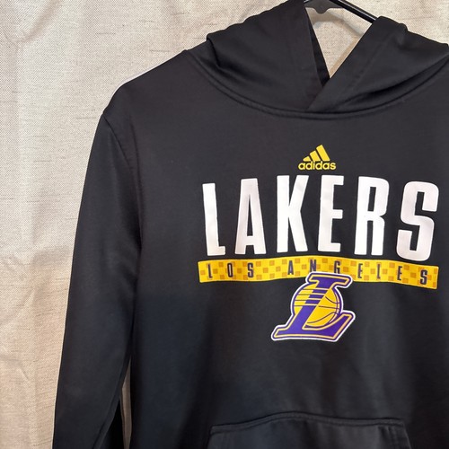 KIDS Los Angeles LA Lakers Hoodie YOUTH XL (18)Adidas Black Pullover Sweater NBA - Picture 6 of 18