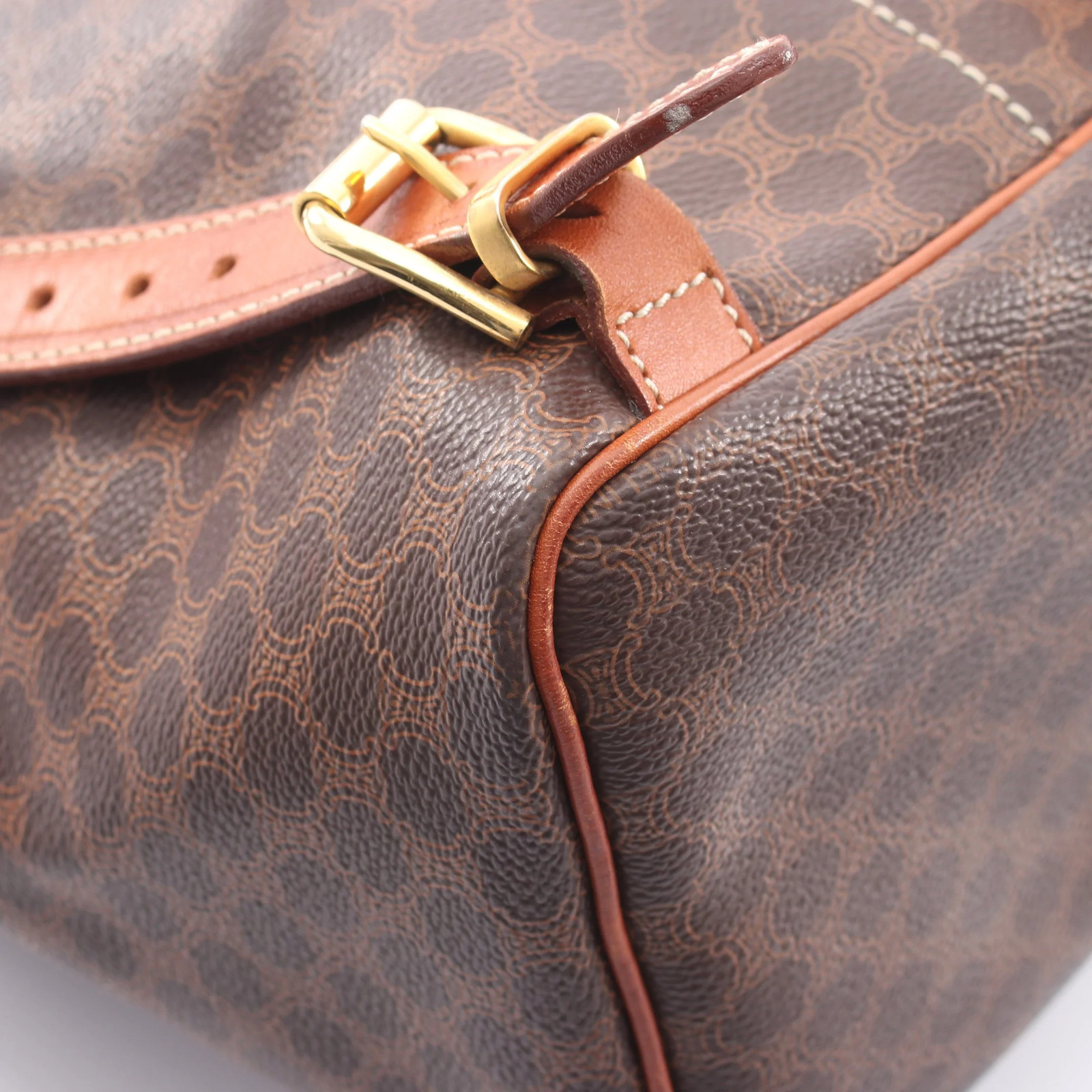 CELINE Macadam Backpack Rucksack PVC Leather Dark Brown Light Brown — image 5