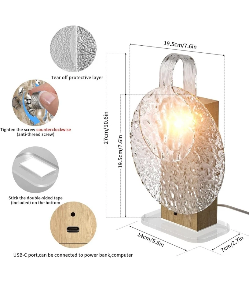Dynamic Rotating Water Wave Lamp – Rechargeable LED Ambient Light for Relaxing - Image 3 of 4