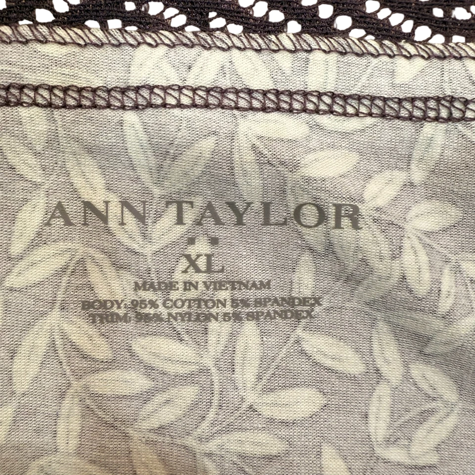 Camiseta sin mangas Ann Taylor para mujer talla XL estampado de hojas moradas - NUEVA 29,99 Foto 2 de 4