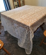 Vintage Lace Tablecloth 104" x 62"