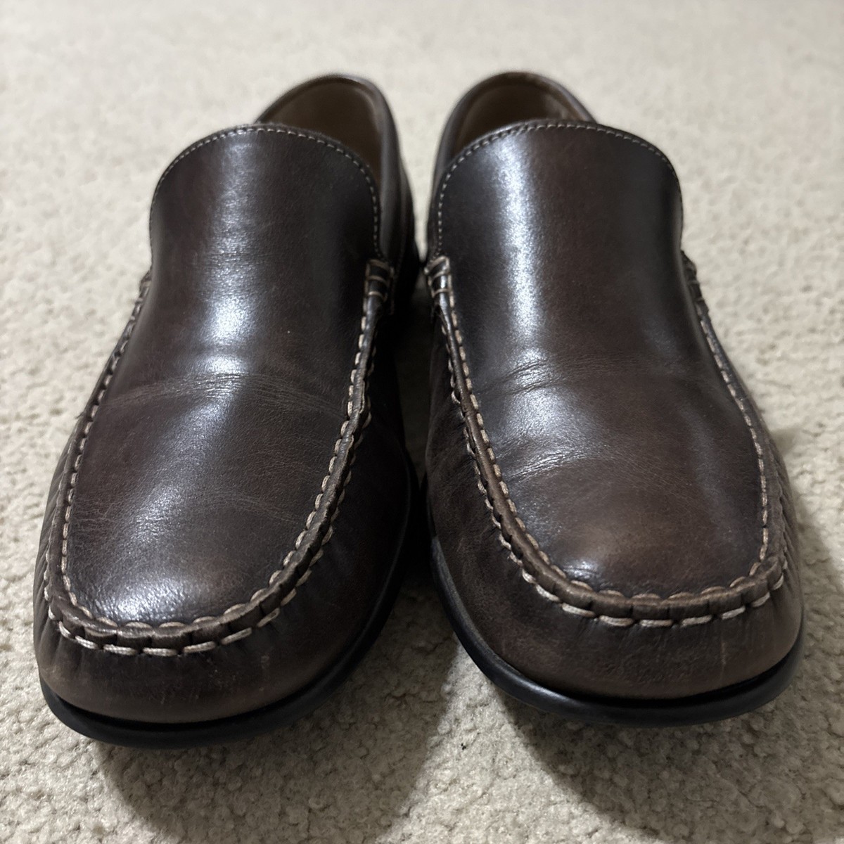 ECCO Men\'s Size 9.5 Or 42 EU Classic Moc Brown Leather Driving Loafers Slip On Men main image 4