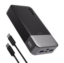 Power Bank 65W 20000mAh Laptop Portable Charger, PD QC Fast Charging with 4 U...