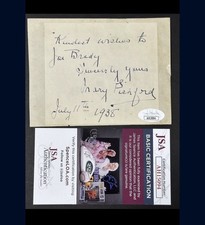 JSA COA MARY PICKFORD EXTREMELY RARE SIGNED 1938 CUT LETTER