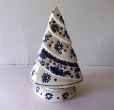 Weihnachtsbaum mit Teelicht Boleslawiec Bunzlauer Keramik Made in Poland/Polen