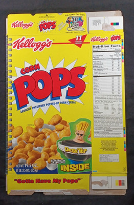 2003 Kellogg's Corn Pops Cartoon Network Spinners Cereal Box Flat