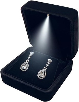 Velvet Earring Box with LED Light, Stud Earring Gift Box Jewelry Display Case...