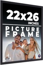 22x26 Frame Black Real Wood Picture Frame Width 0.75 inches  Interior Frame Dep